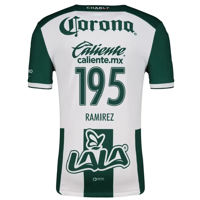 Danxen Hombre Camiseta Jesús Ramírez #195 Verde Blanco 1ª Equipación 2024/25 La Camisa