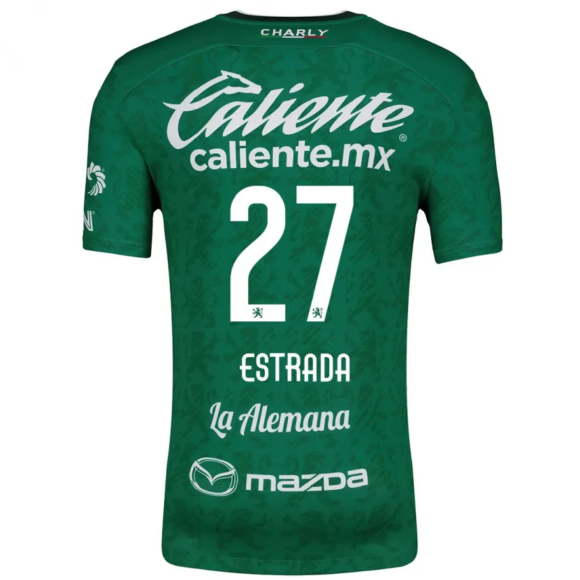 Danxen Hombre Camiseta Ángel Estrada #27 Verde Blanco 1ª Equipación 2024/25 La Camisa