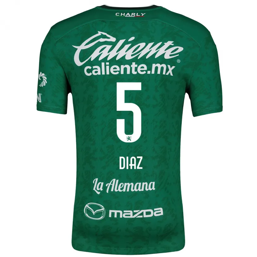 Danxen Hombre Camiseta Brenda Díaz #5 Verde Blanco 1ª Equipación 2024/25 La Camisa