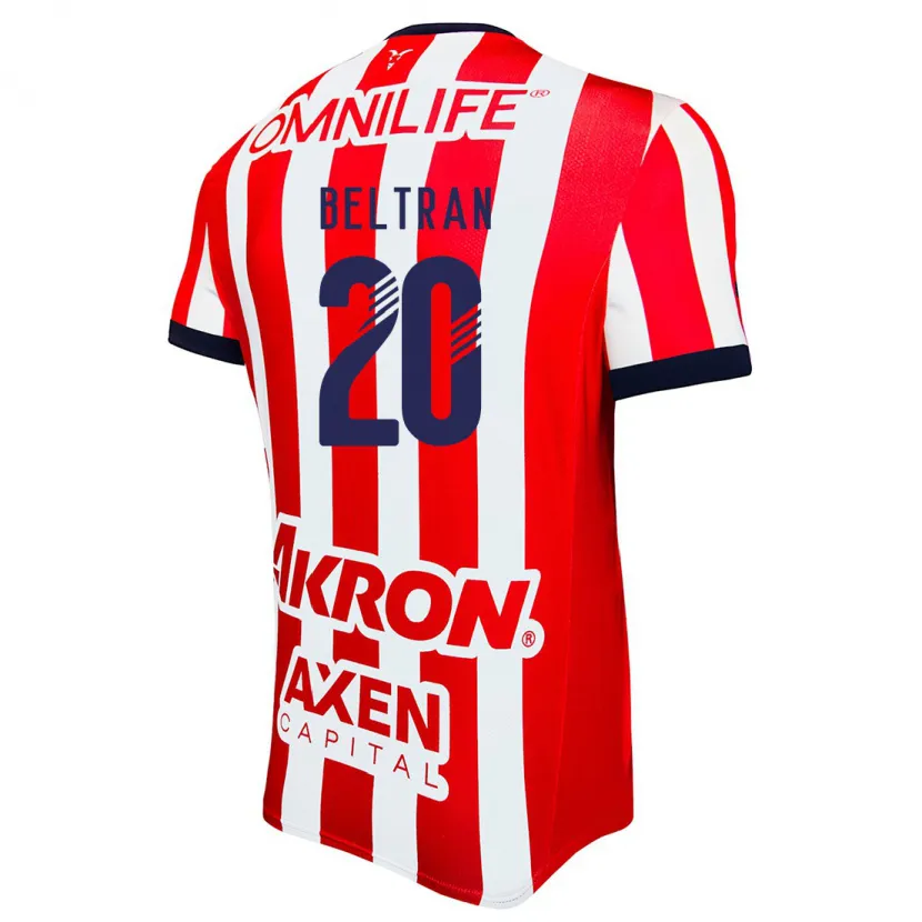 Danxen Hombre Camiseta Fernando Beltrán #20 Rojo Blanco Azul 1ª Equipación 2024/25 La Camisa