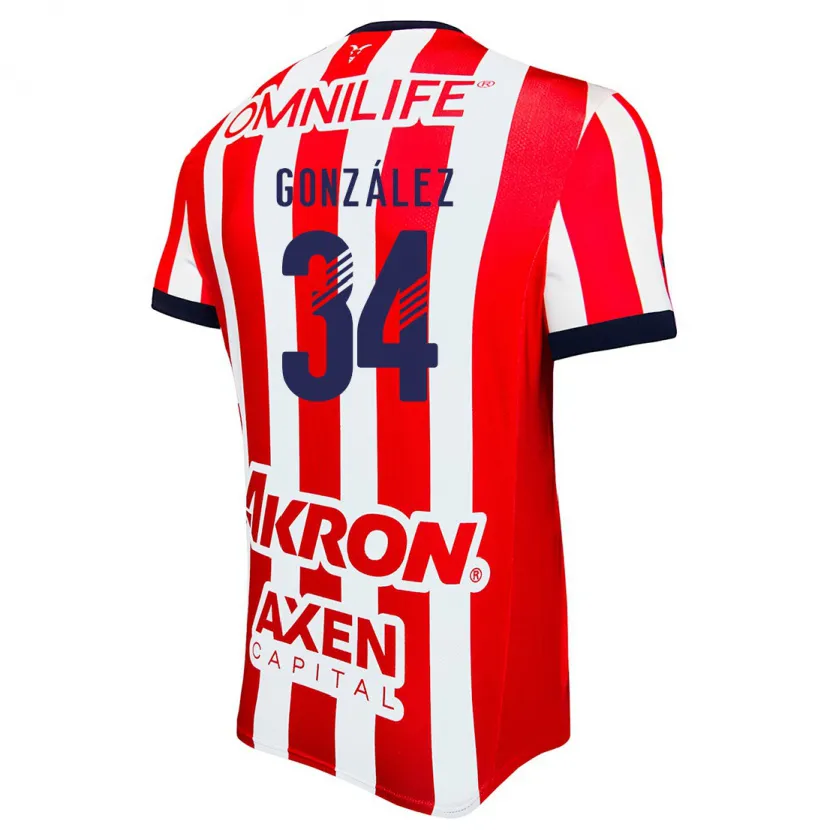 Danxen Hombre Camiseta Armando González #34 Rojo Blanco Azul 1ª Equipación 2024/25 La Camisa