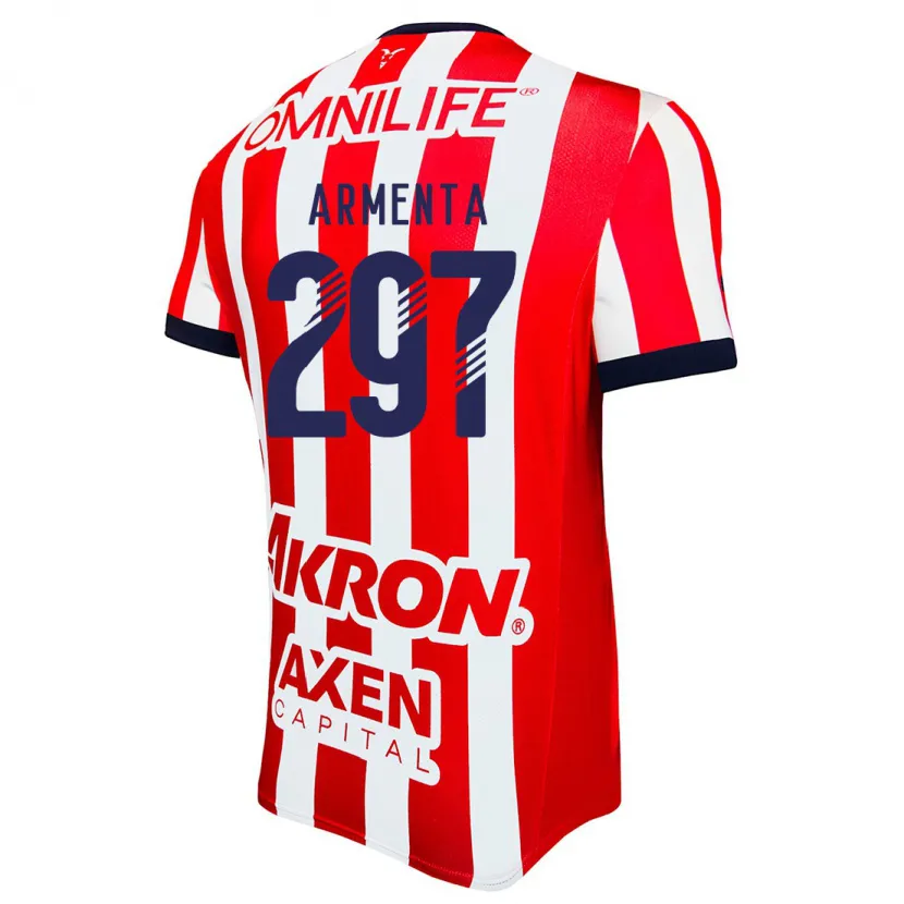 Danxen Hombre Camiseta Deibith Armenta #297 Rojo Blanco Azul 1ª Equipación 2024/25 La Camisa