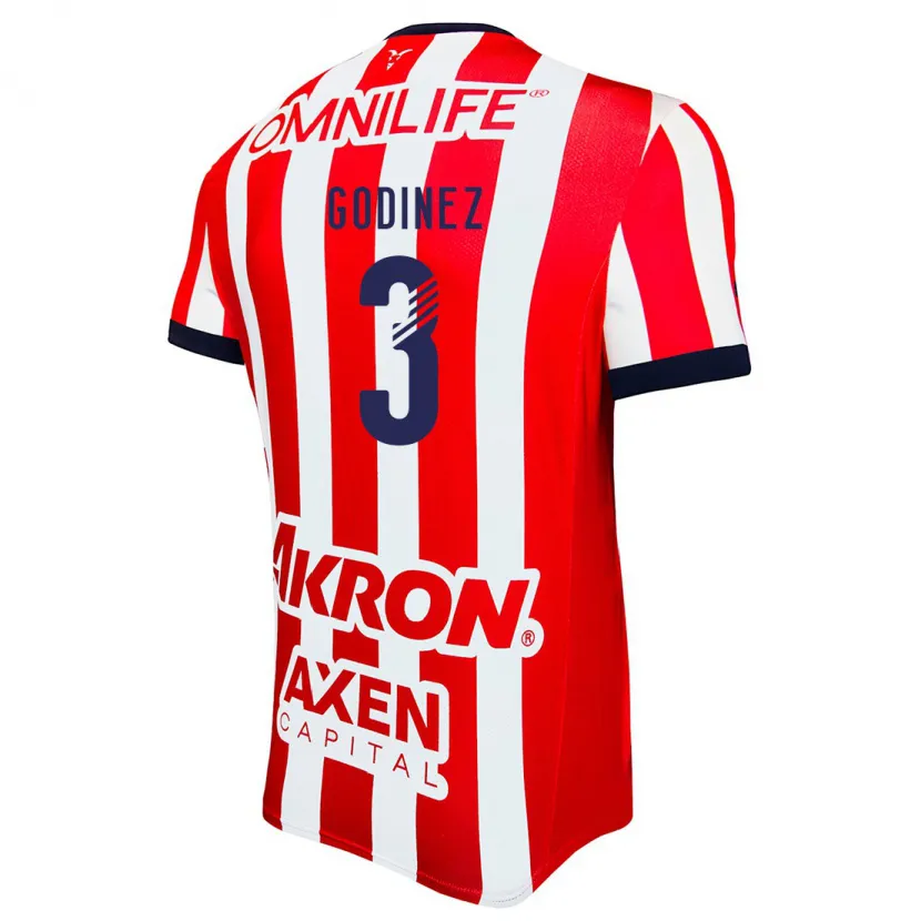 Danxen Hombre Camiseta Damaris Godínez #3 Rojo Blanco Azul 1ª Equipación 2024/25 La Camisa