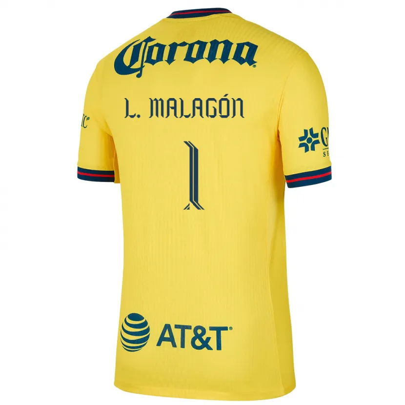 Danxen Hombre Camiseta Luis Malagón #1 Amarillo Azul 1ª Equipación 2024/25 La Camisa