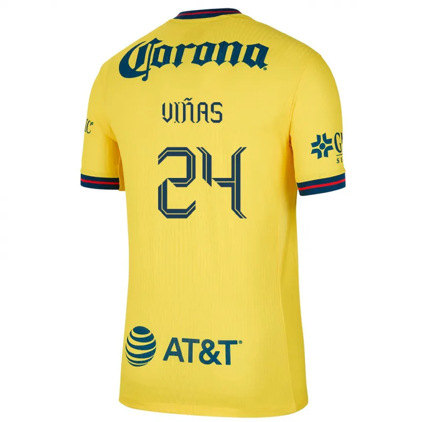 Danxen Hombre Camiseta Federico Viñas #24 Amarillo Azul 1ª Equipación 2024/25 La Camisa