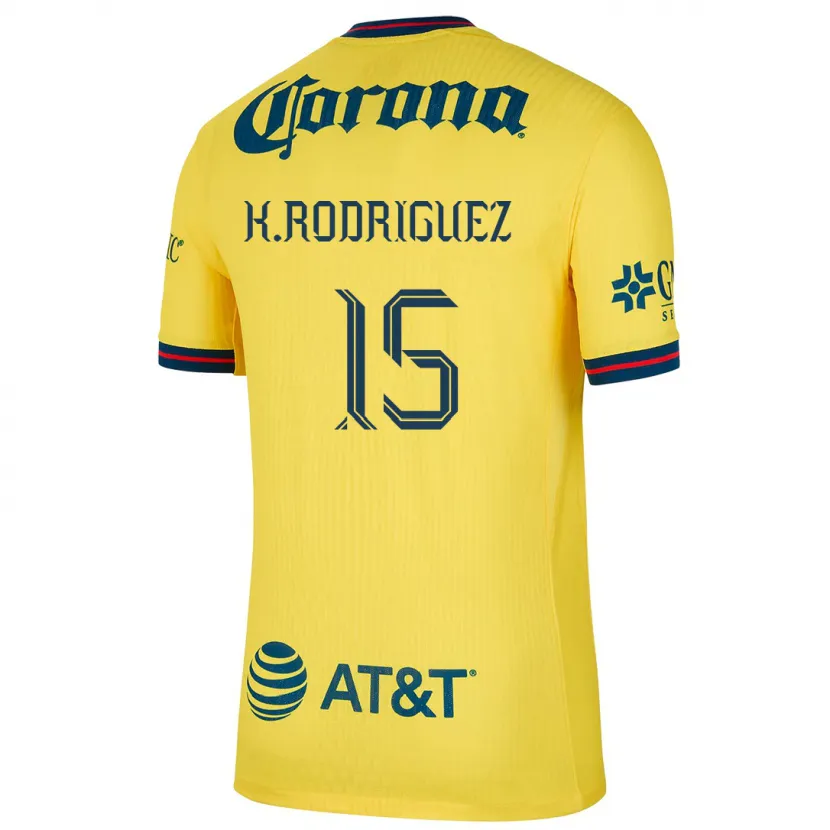 Danxen Hombre Camiseta Kimberly Rodriguez #15 Amarillo Azul 1ª Equipación 2024/25 La Camisa