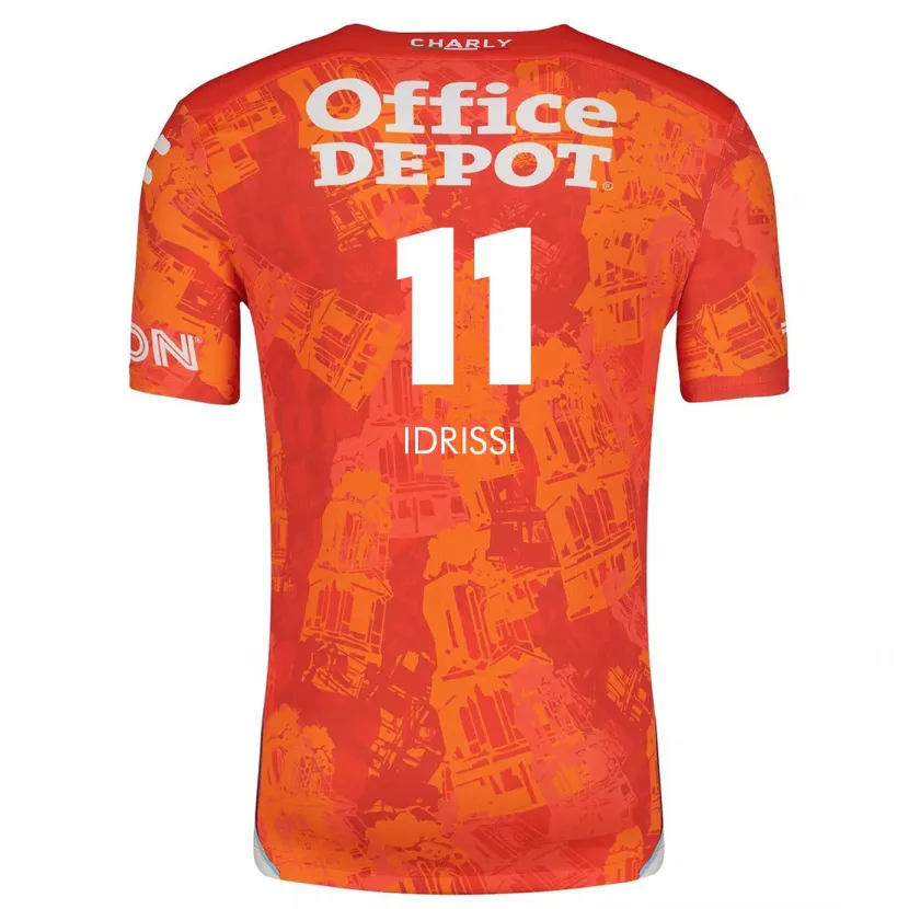 Danxen Hombre Camiseta Oussama Idrissi #11 Naranja Blanco 2ª Equipación 2024/25 La Camisa