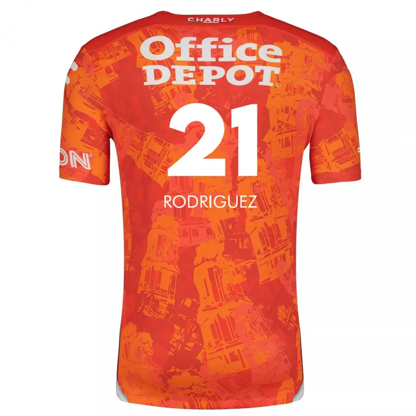 Danxen Hombre Camiseta Valentín Rodríguez #21 Naranja Blanco 2ª Equipación 2024/25 La Camisa
