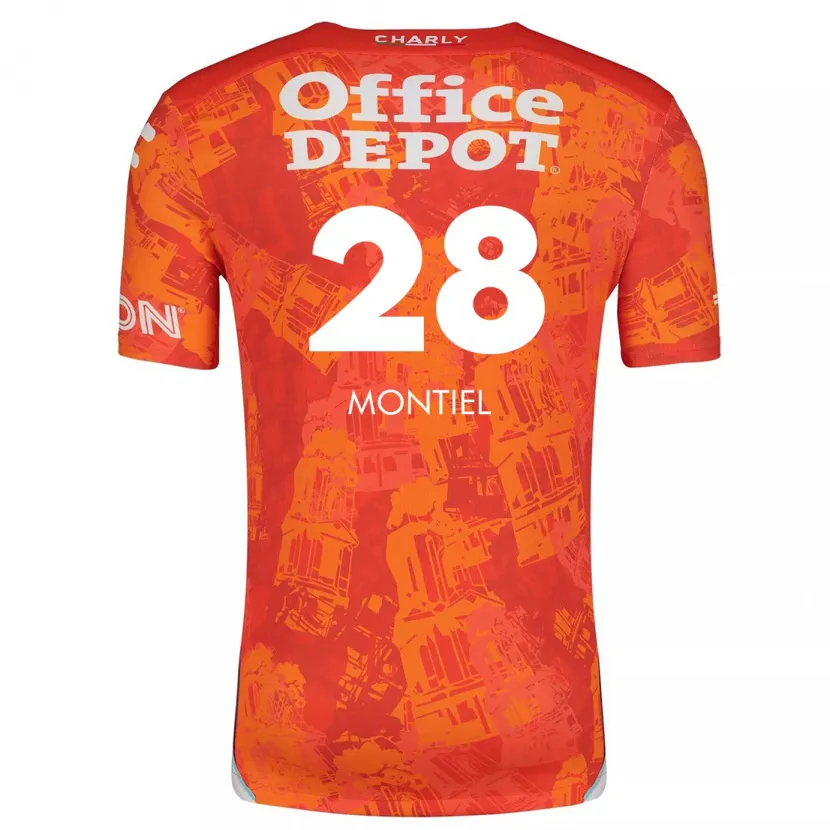 Danxen Hombre Camiseta Elías Montiel #28 Naranja Blanco 2ª Equipación 2024/25 La Camisa