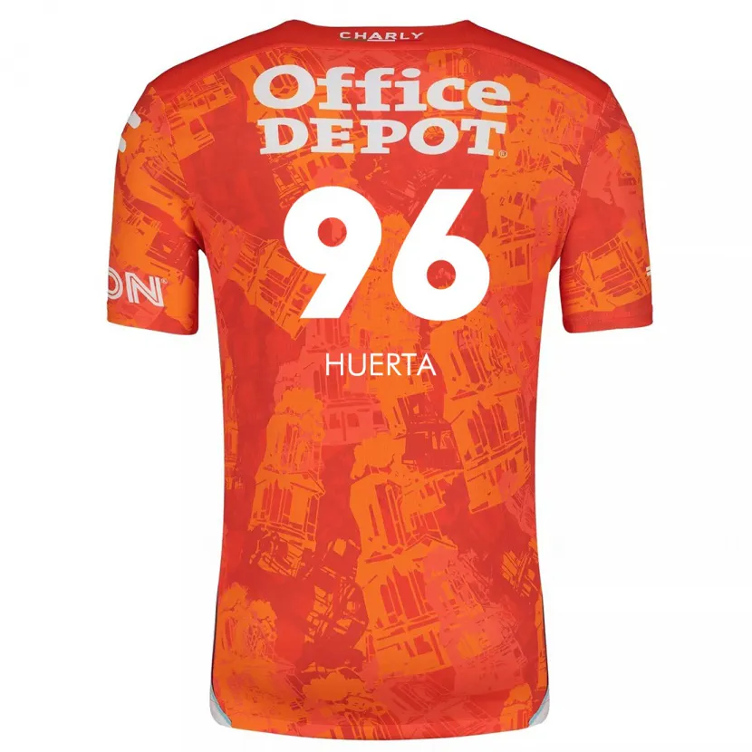 Danxen Hombre Camiseta Edwin Huerta #96 Naranja Blanco 2ª Equipación 2024/25 La Camisa