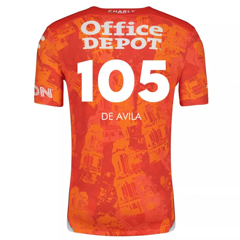 Danxen Hombre Camiseta José De Ávila #105 Naranja Blanco 2ª Equipación 2024/25 La Camisa