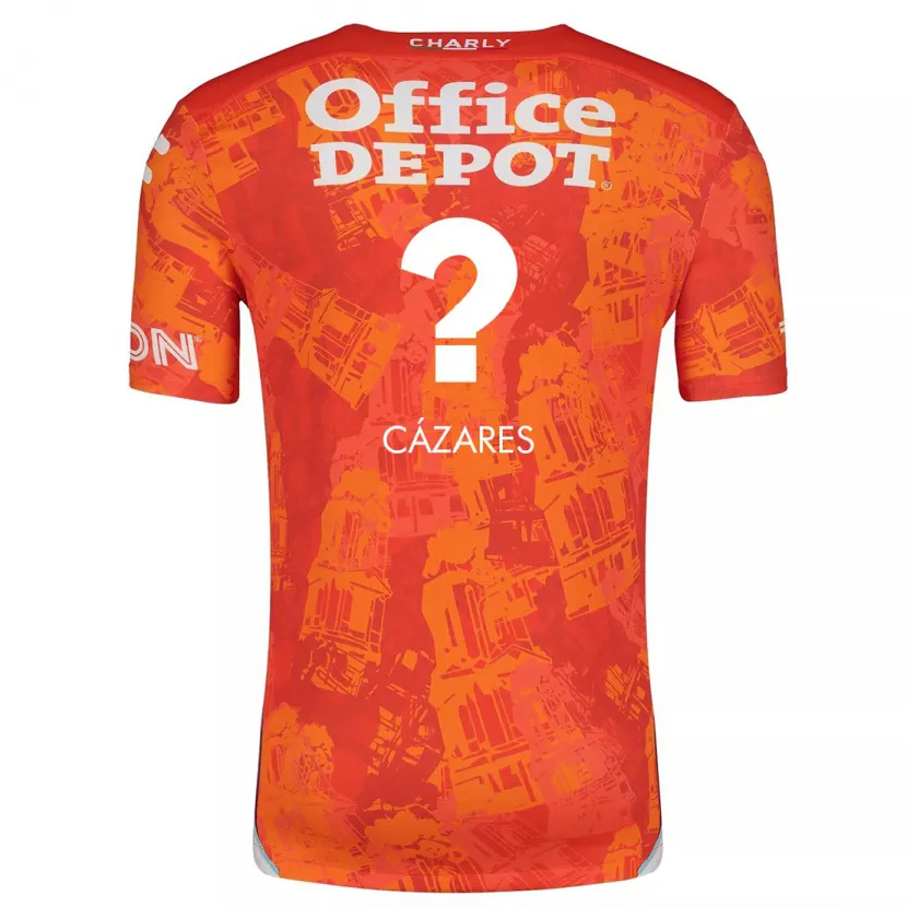Danxen Hombre Camiseta Dimas Cázares #0 Naranja Blanco 2ª Equipación 2024/25 La Camisa