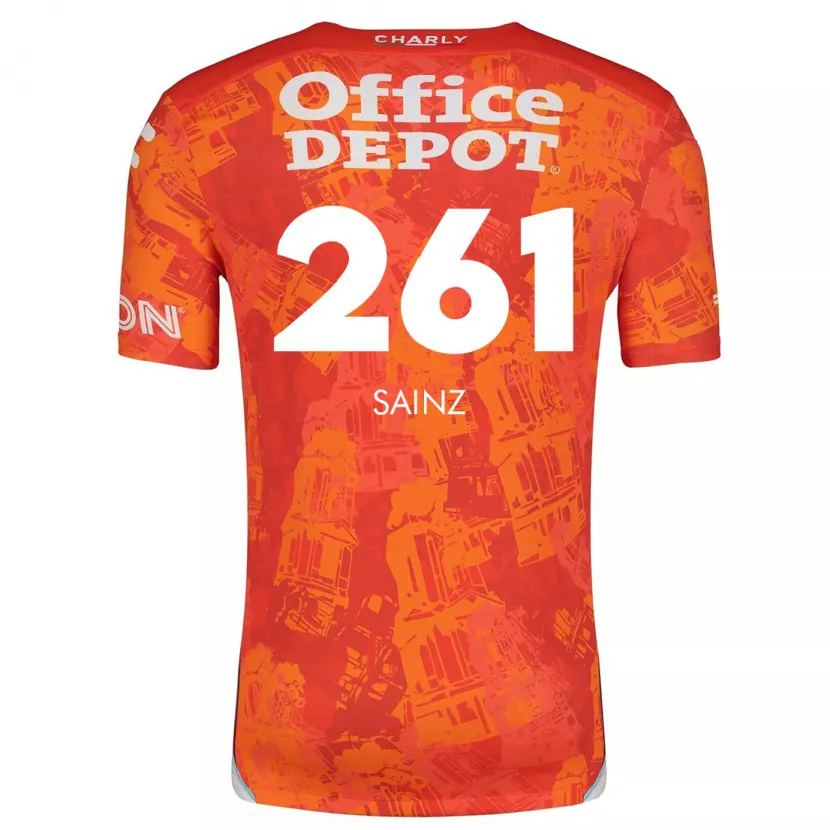 Danxen Hombre Camiseta Diego Sáinz #261 Naranja Blanco 2ª Equipación 2024/25 La Camisa
