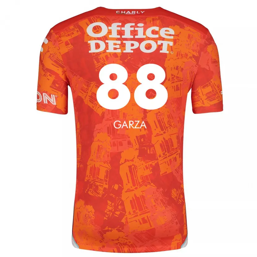 Danxen Hombre Camiseta Adrián Garza #88 Naranja Blanco 2ª Equipación 2024/25 La Camisa