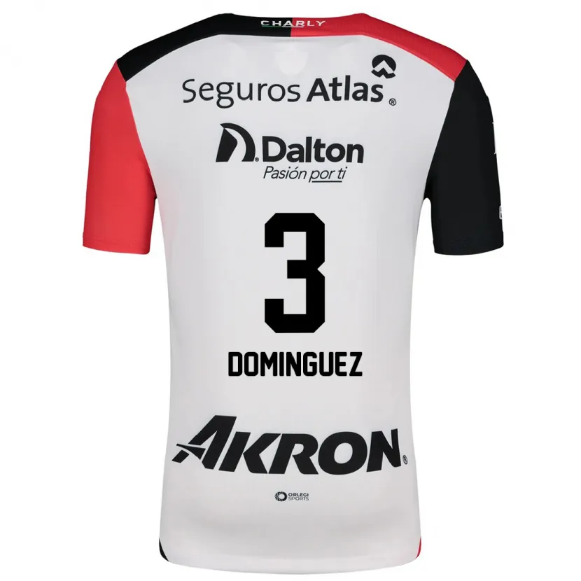 Danxen Hombre Camiseta Idekel Domínguez #3 Blanco Rojo Negro 2ª Equipación 2024/25 La Camisa