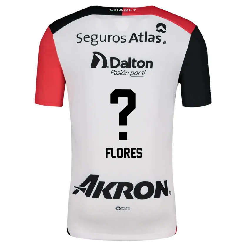 Danxen Hombre Camiseta Luis Flores #0 Blanco Rojo Negro 2ª Equipación 2024/25 La Camisa