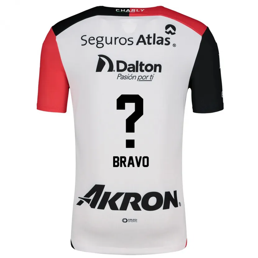 Danxen Hombre Camiseta Alejandro Bravo #0 Blanco Rojo Negro 2ª Equipación 2024/25 La Camisa