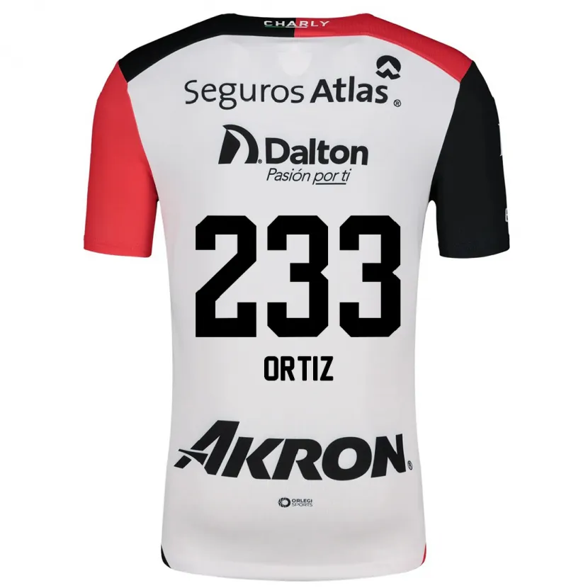 Danxen Hombre Camiseta Brandon Ortiz #233 Blanco Rojo Negro 2ª Equipación 2024/25 La Camisa
