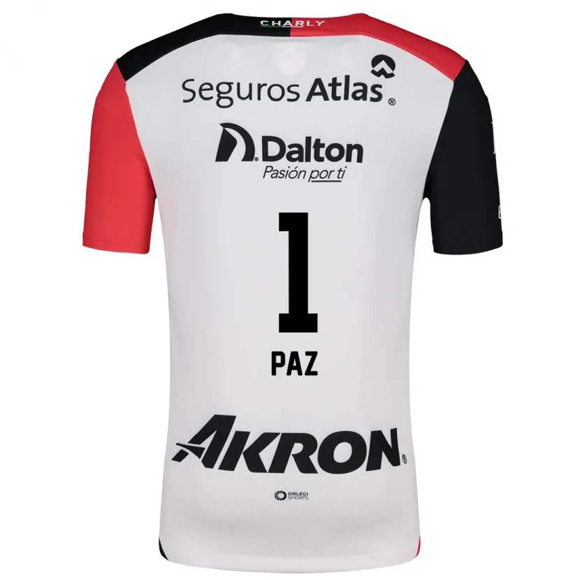 Danxen Hombre Camiseta Ana Gabriela Paz #1 Blanco Rojo Negro 2ª Equipación 2024/25 La Camisa