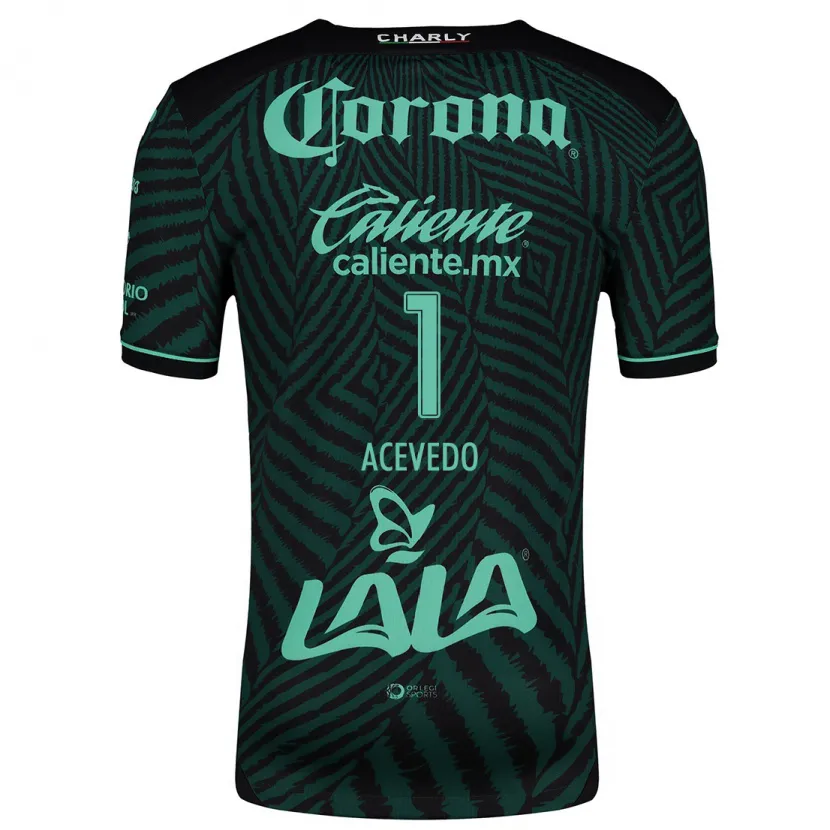 Danxen Hombre Camiseta Carlos Acevedo #1 Verde Negro 2ª Equipación 2024/25 La Camisa