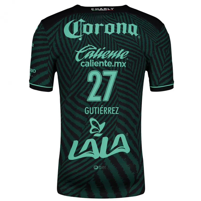 Danxen Hombre Camiseta Luis Gutiérrez #27 Verde Negro 2ª Equipación 2024/25 La Camisa