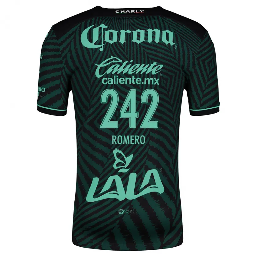 Danxen Hombre Camiseta Ángel Romero #242 Verde Negro 2ª Equipación 2024/25 La Camisa