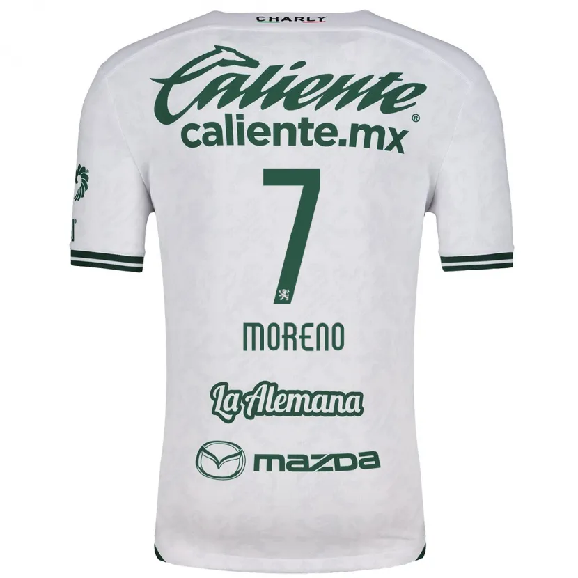Danxen Hombre Camiseta Iván Moreno #7 Blanco Verde 2ª Equipación 2024/25 La Camisa