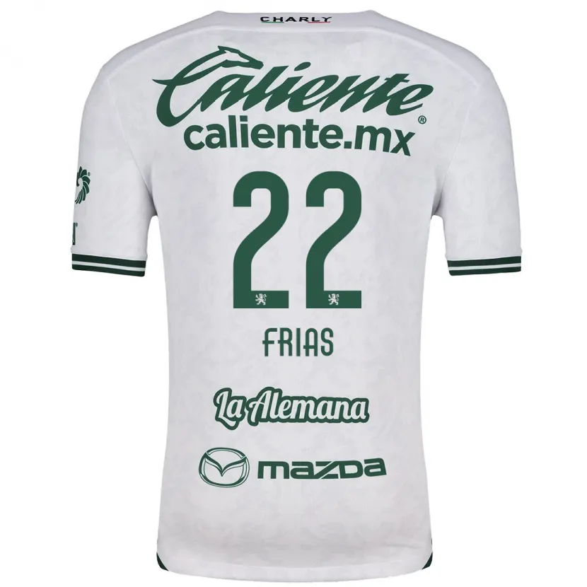 Danxen Hombre Camiseta Adonis Frías #22 Blanco Verde 2ª Equipación 2024/25 La Camisa