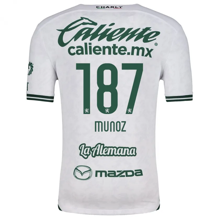 Danxen Hombre Camiseta Diego Muñoz #187 Blanco Verde 2ª Equipación 2024/25 La Camisa