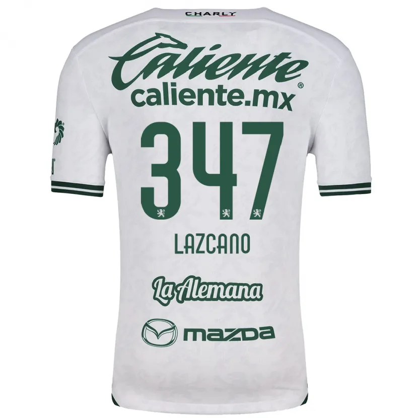 Danxen Hombre Camiseta Evan Lazcano #347 Blanco Verde 2ª Equipación 2024/25 La Camisa