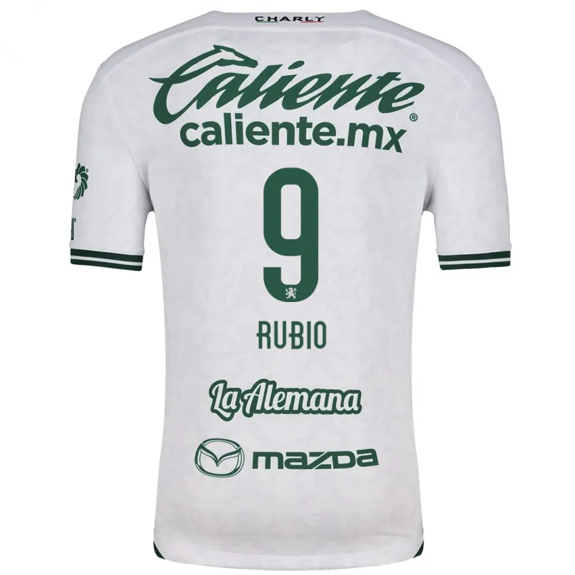 Danxen Hombre Camiseta Brian Rubio #9 Blanco Verde 2ª Equipación 2024/25 La Camisa