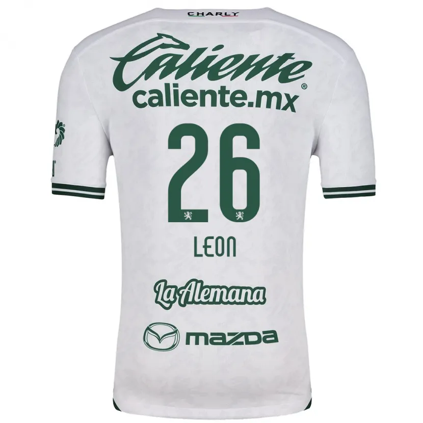 Danxen Hombre Camiseta Armando León #26 Blanco Verde 2ª Equipación 2024/25 La Camisa