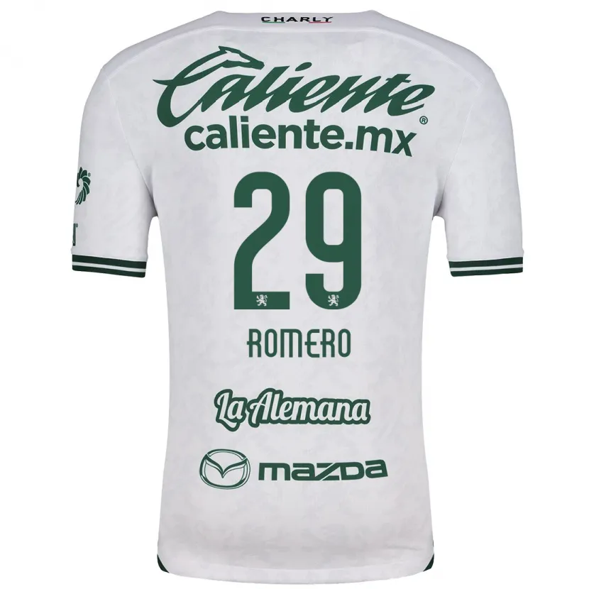 Danxen Hombre Camiseta Lucas Romero #29 Blanco Verde 2ª Equipación 2024/25 La Camisa