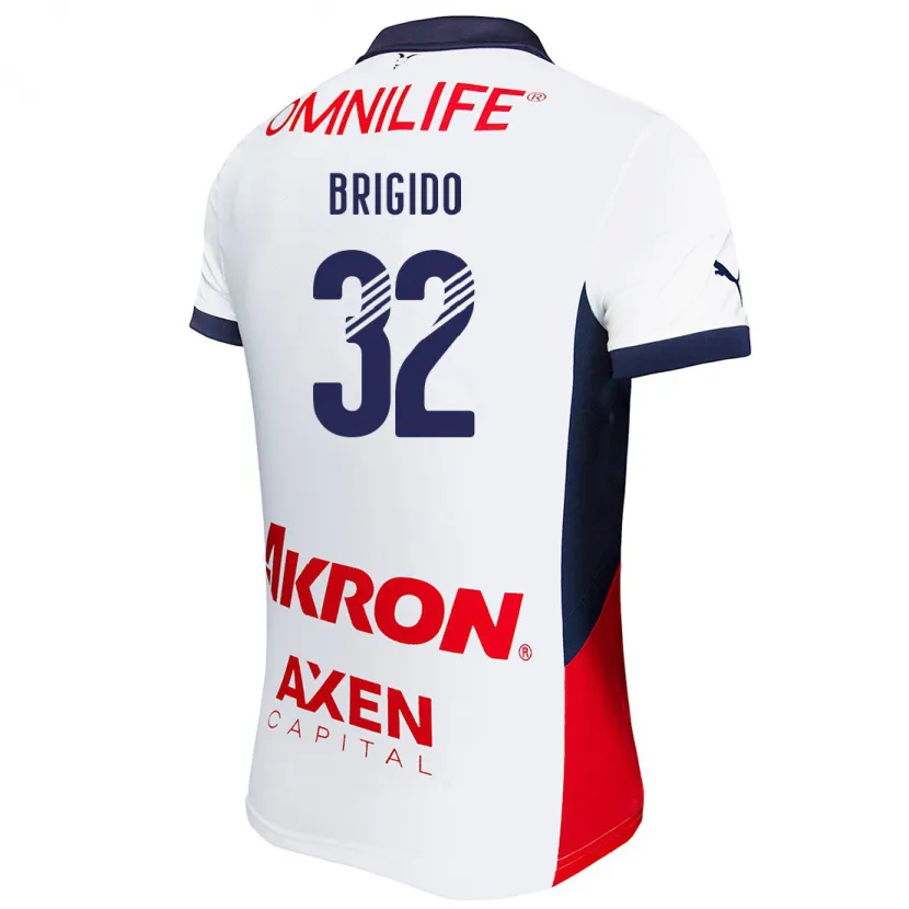 Danxen Hombre Camiseta Jesús Brígido #32 Blanco Rojo Azul 2ª Equipación 2024/25 La Camisa