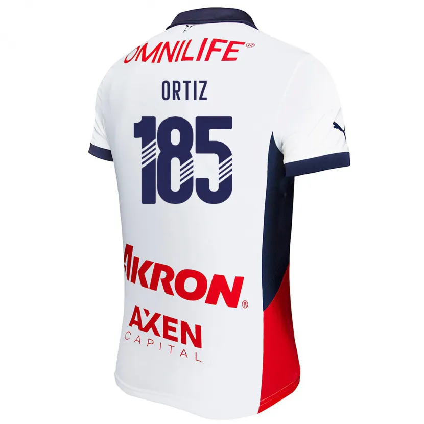 Danxen Hombre Camiseta Gibrán Ortiz #185 Blanco Rojo Azul 2ª Equipación 2024/25 La Camisa