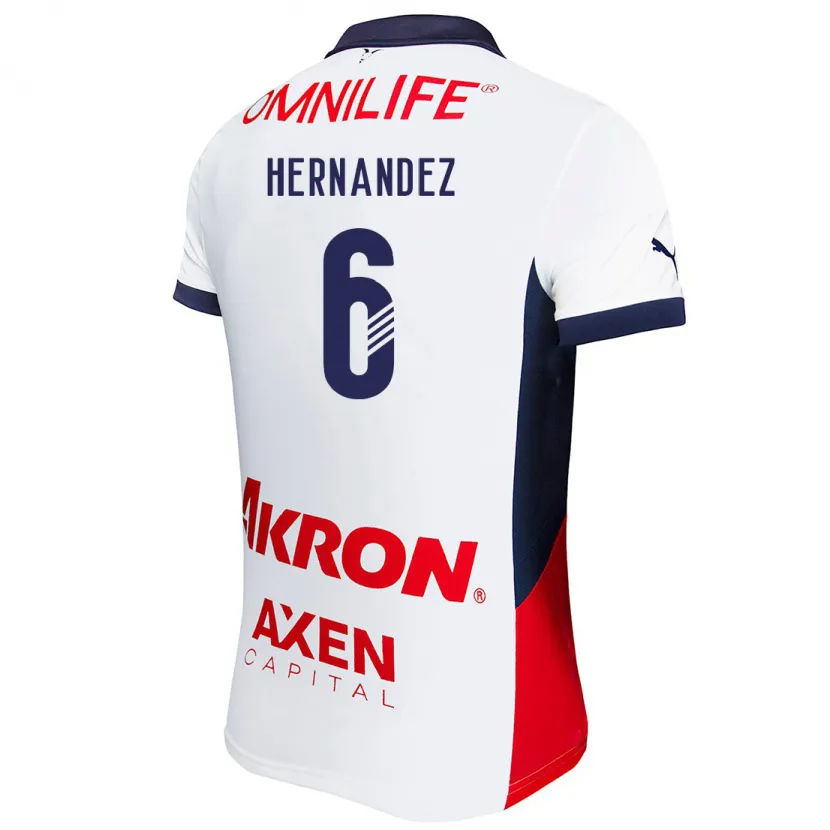 Danxen Hombre Camiseta Ana Camila Hernández #6 Blanco Rojo Azul 2ª Equipación 2024/25 La Camisa