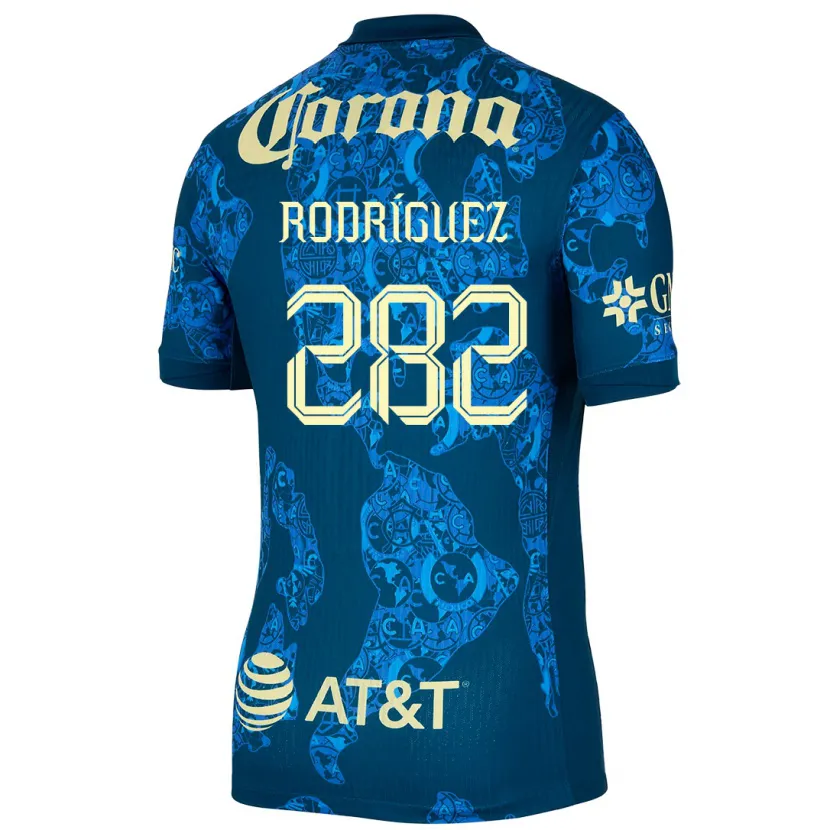 Danxen Hombre Camiseta Francisco Rodríguez #282 Azul Amarillo 2ª Equipación 2024/25 La Camisa