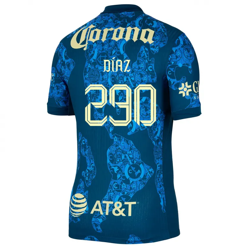 Danxen Hombre Camiseta Julio Díaz #290 Azul Amarillo 2ª Equipación 2024/25 La Camisa
