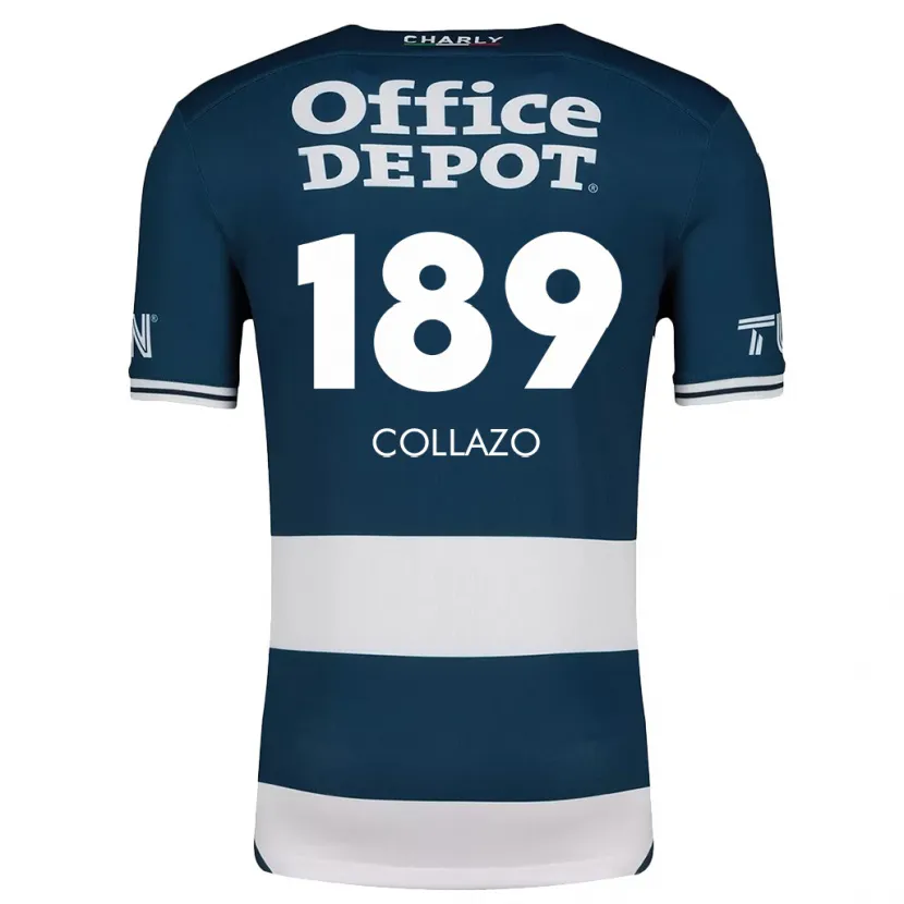 Danxen Mujer Camiseta David Collazo #189 Azul Blanco 1ª Equipación 2024/25 La Camisa