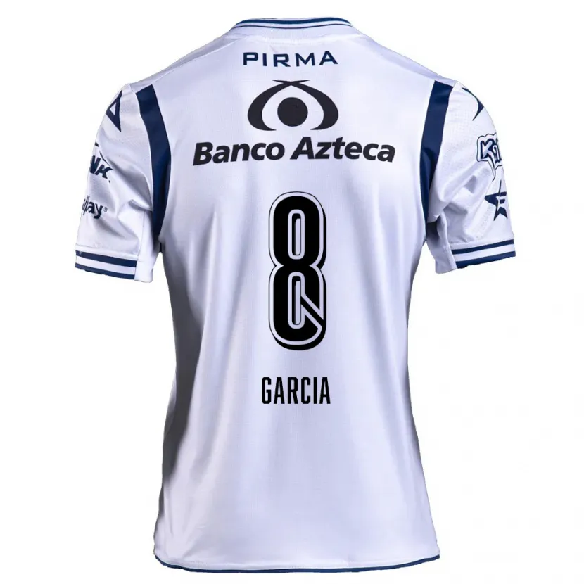 Danxen Mujer Camiseta Luis García #8 Blanco Azul Marino 1ª Equipación 2024/25 La Camisa