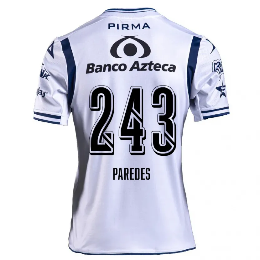 Danxen Mujer Camiseta Iker Paredes #243 Blanco Azul Marino 1ª Equipación 2024/25 La Camisa