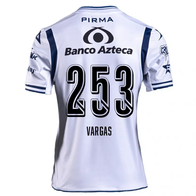 Danxen Mujer Camiseta Edwin Vargas #253 Blanco Azul Marino 1ª Equipación 2024/25 La Camisa