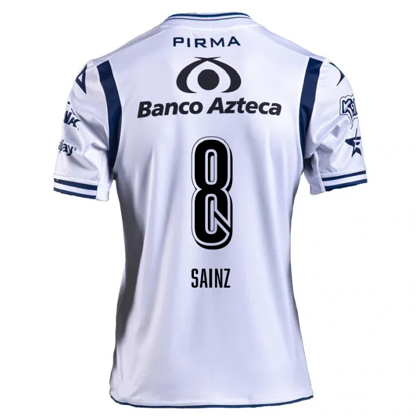 Danxen Mujer Camiseta María Sainz #8 Blanco Azul Marino 1ª Equipación 2024/25 La Camisa
