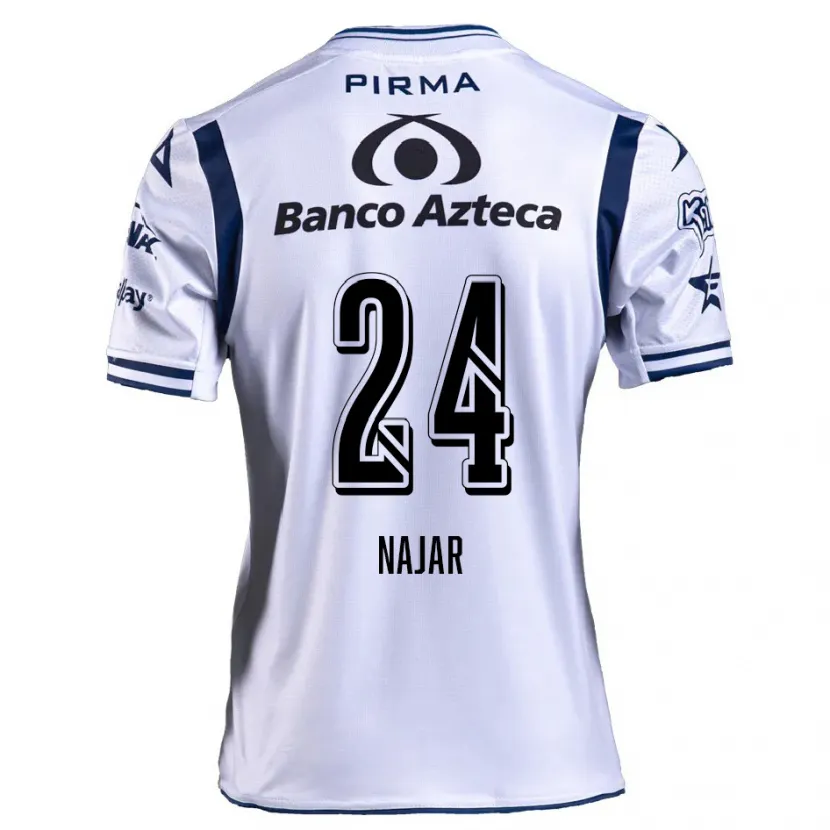 Danxen Mujer Camiseta Ivonne Najar #24 Blanco Azul Marino 1ª Equipación 2024/25 La Camisa