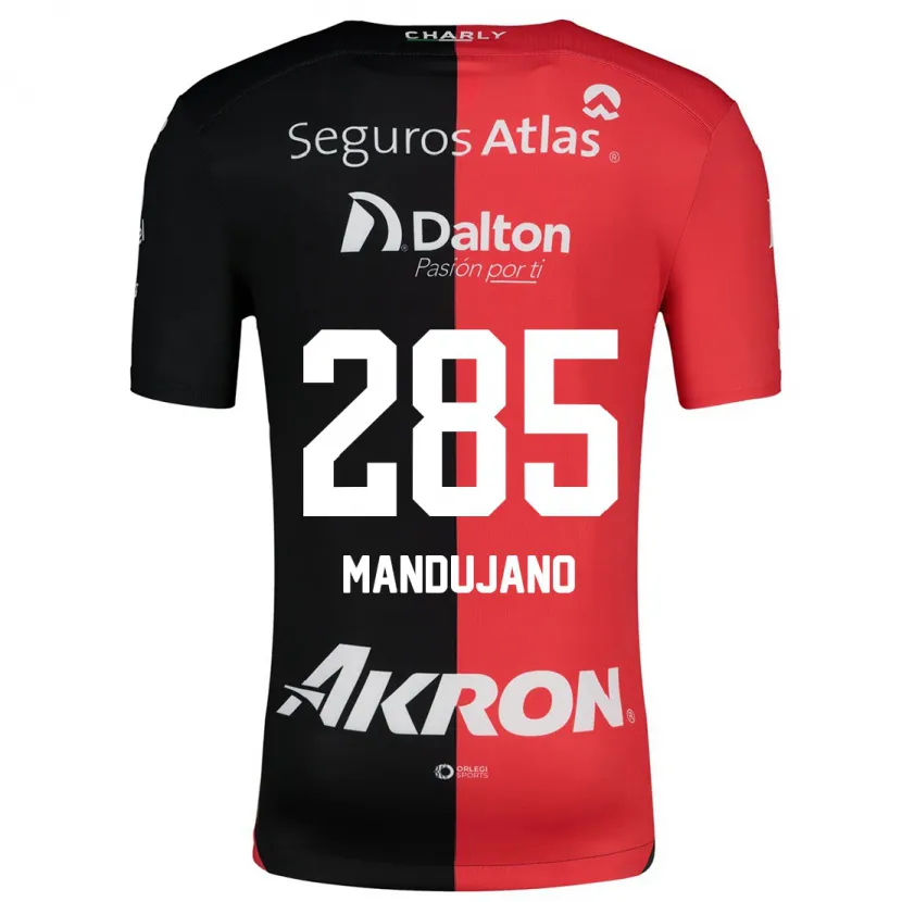 Danxen Mujer Camiseta Sebastián Mandujano #285 Negro Rojo 1ª Equipación 2024/25 La Camisa