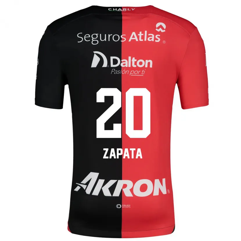 Danxen Mujer Camiseta Juan Zapata #20 Negro Rojo 1ª Equipación 2024/25 La Camisa