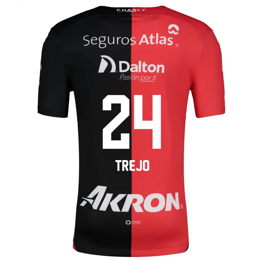 Danxen Mujer Camiseta Christopher Trejo #24 Negro Rojo 1ª Equipación 2024/25 La Camisa
