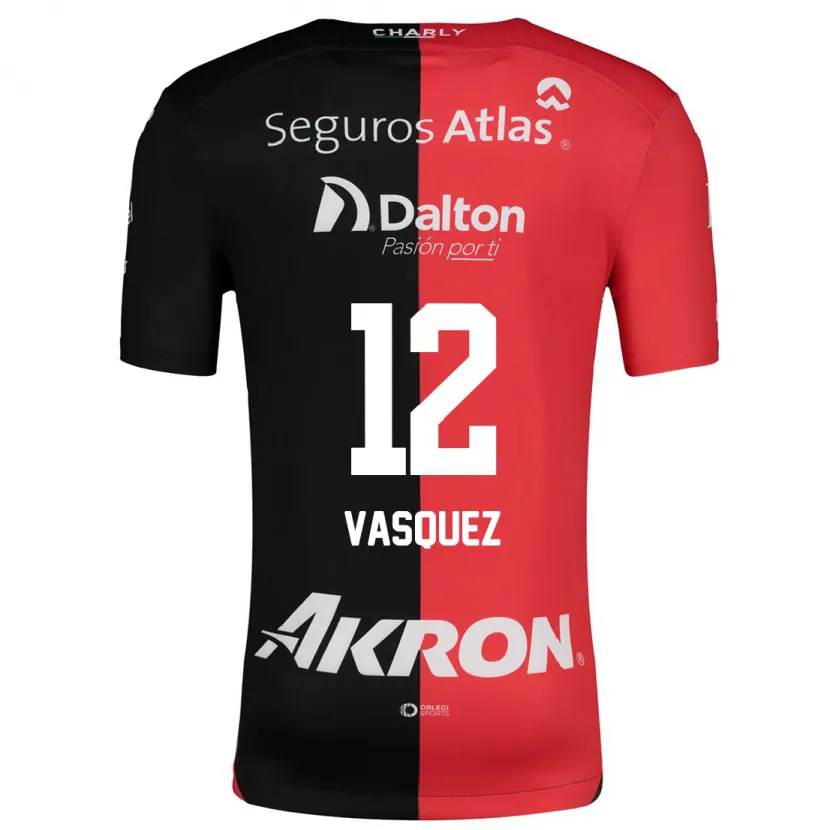 Danxen Mujer Camiseta Leyla Vasquez #12 Negro Rojo 1ª Equipación 2024/25 La Camisa