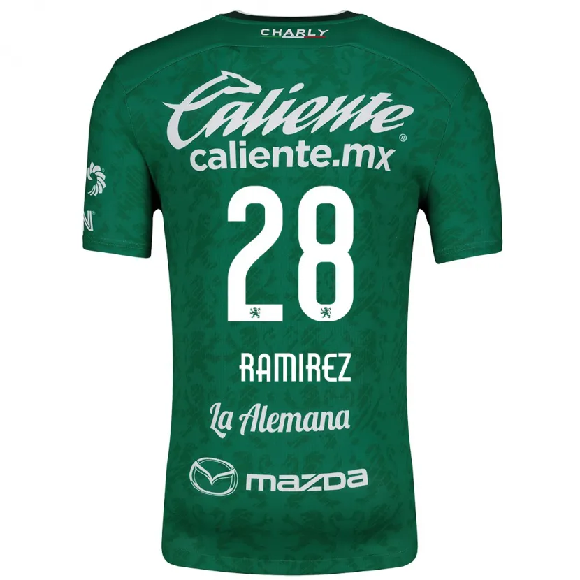 Danxen Mujer Camiseta David Ramírez #28 Verde Blanco 1ª Equipación 2024/25 La Camisa