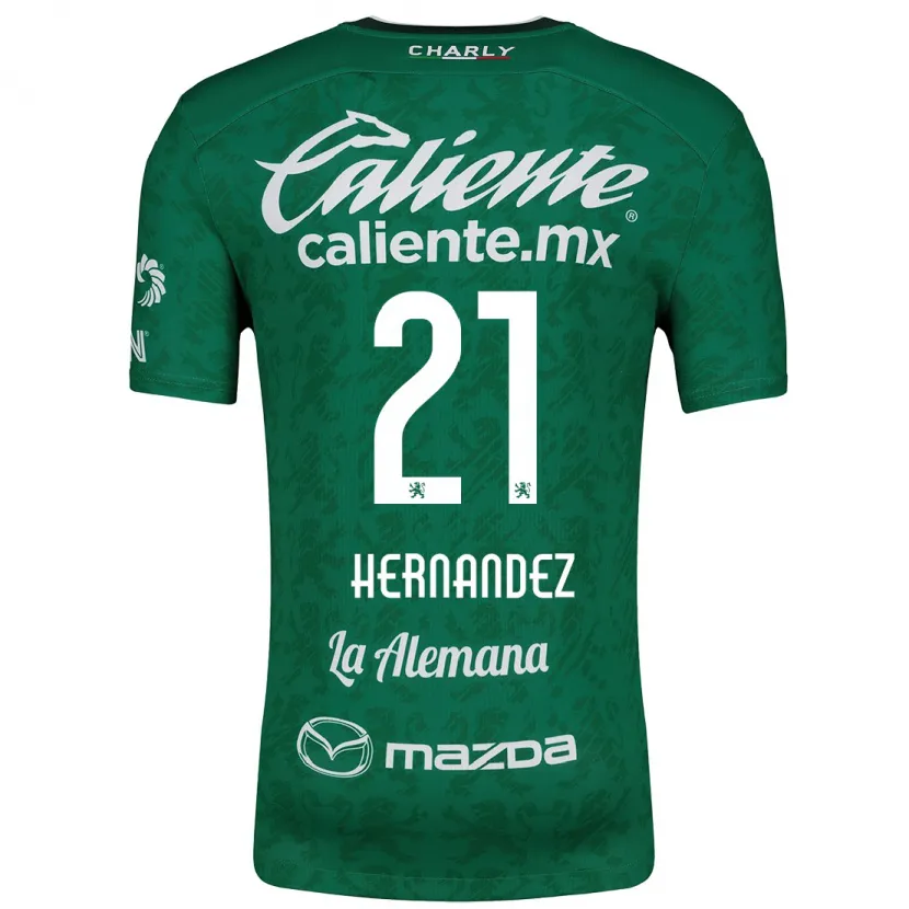 Danxen Mujer Camiseta Alexa Hernández #21 Verde Blanco 1ª Equipación 2024/25 La Camisa